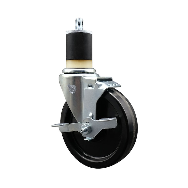 5'' Phenolic Swivel 1-7/8'' Expanding Stem Caster with Brake